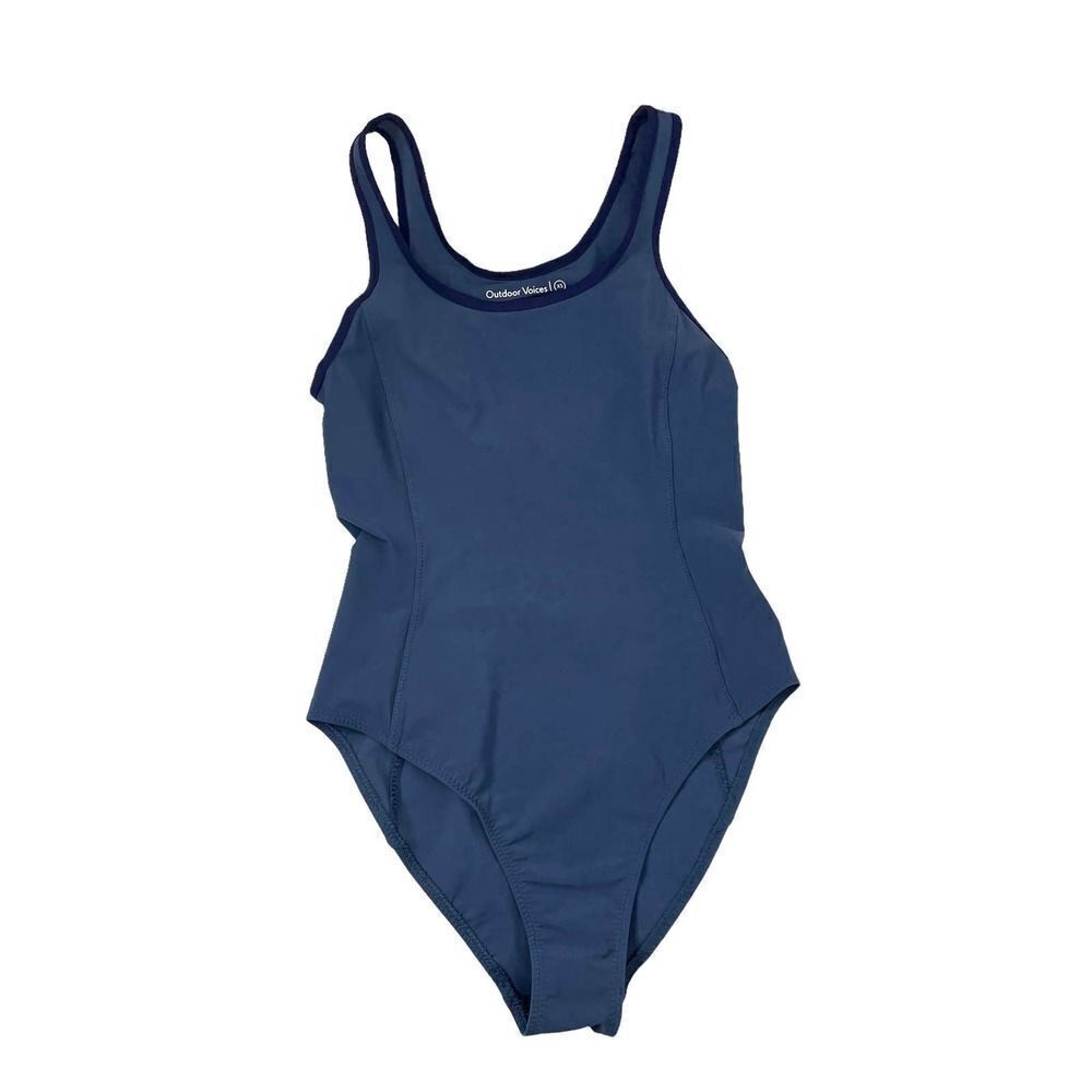 Outdoor Voices Navy Blue One Piece Cutout back Swimsuit Sz XS